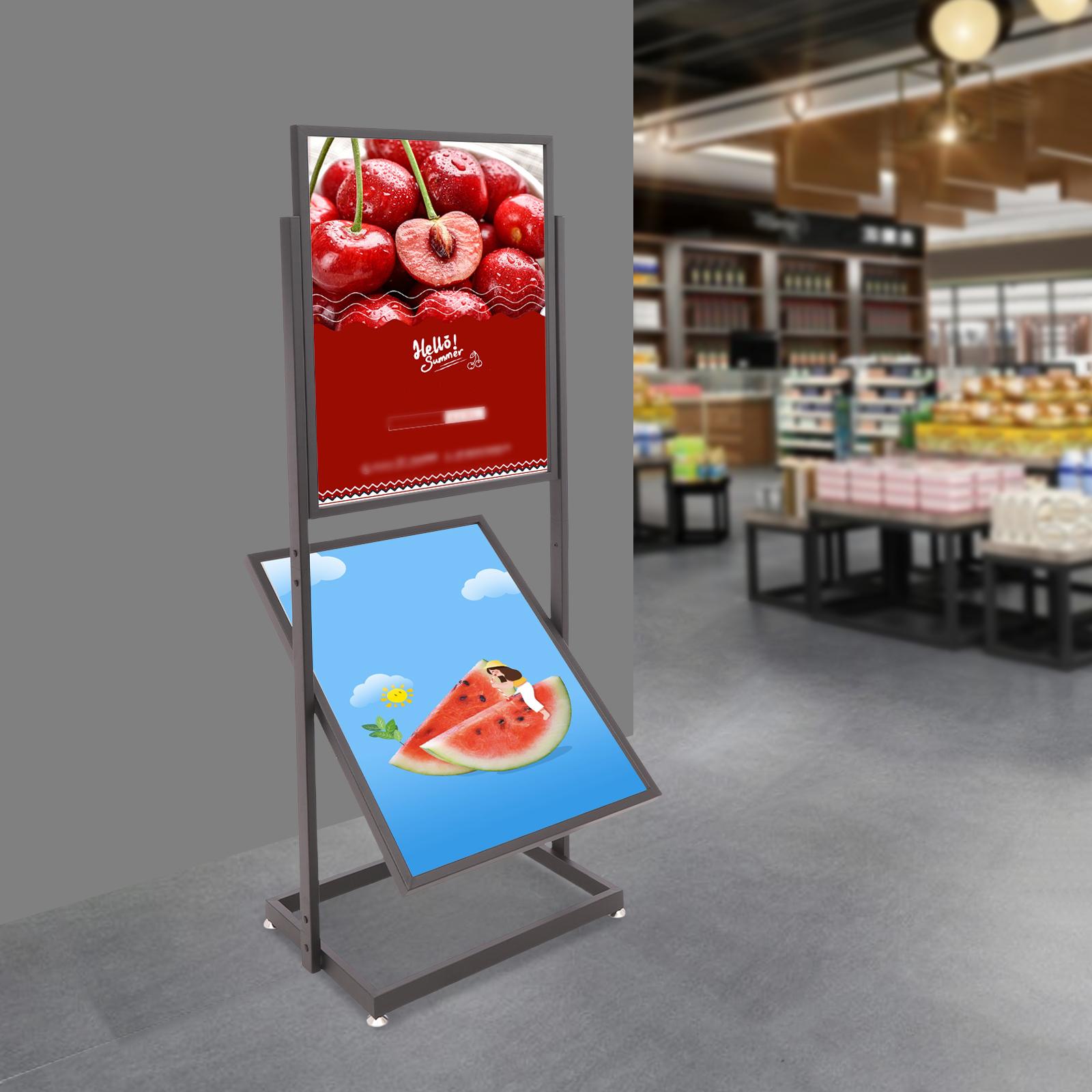 

22x28In Double Tier Poster Stand, Freestanding Sign Holder for Business,Wedding, Adjustable Black Modern Display(50lbs Capacity) чёрный