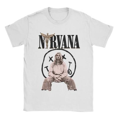 Vintage TShirt Beach Nirvana Angel Band Hipster TShirts  100 Cotton Tshirt for Mens Awesome Cheap Print Short Sleeve Tees