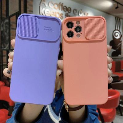 Push Pull Window Sliding Case for iPhone Samsung Xiaomi Redmi Soft Silicone Camera Lens Protection Cover