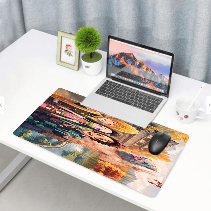 Demon Slayer Print Mouse Pad, Anti‑Slip Desktop keyboard Mat, for PC Laptop Gaming Working Daily Use, Cool Festival Surprise Gift