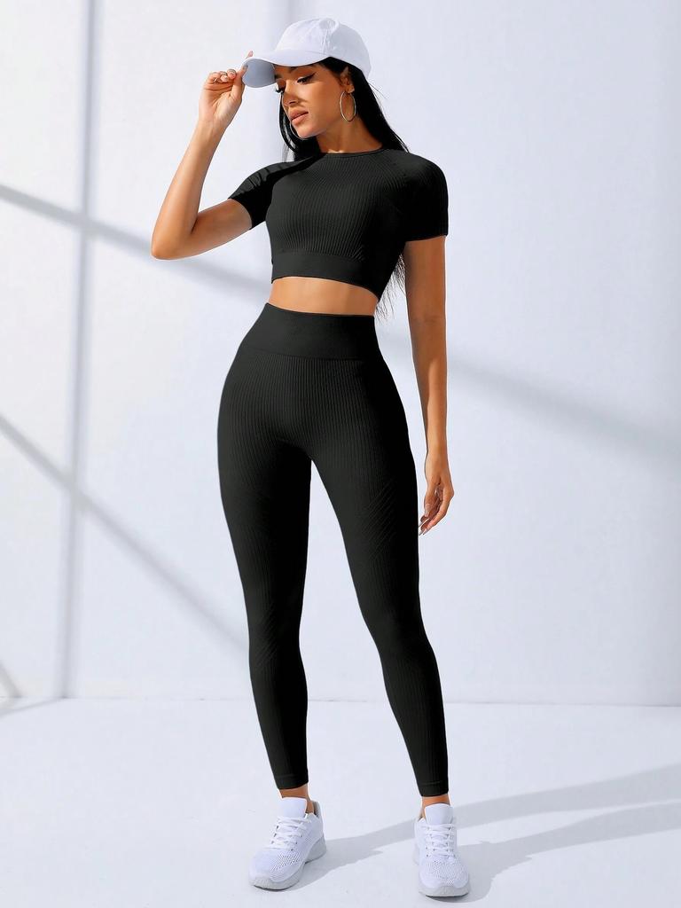 JYL Quick Dry Fitness Yoga Suit Zipper Long Sleeve High Waist Pants