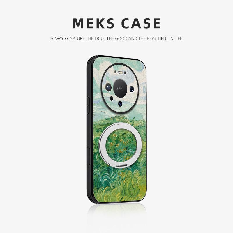

Dreamy Town Oil Painting Phone Case with Magnetic Bracket for Huawei Mate80/Mate80 Pro Huawei Mate 50 Pro