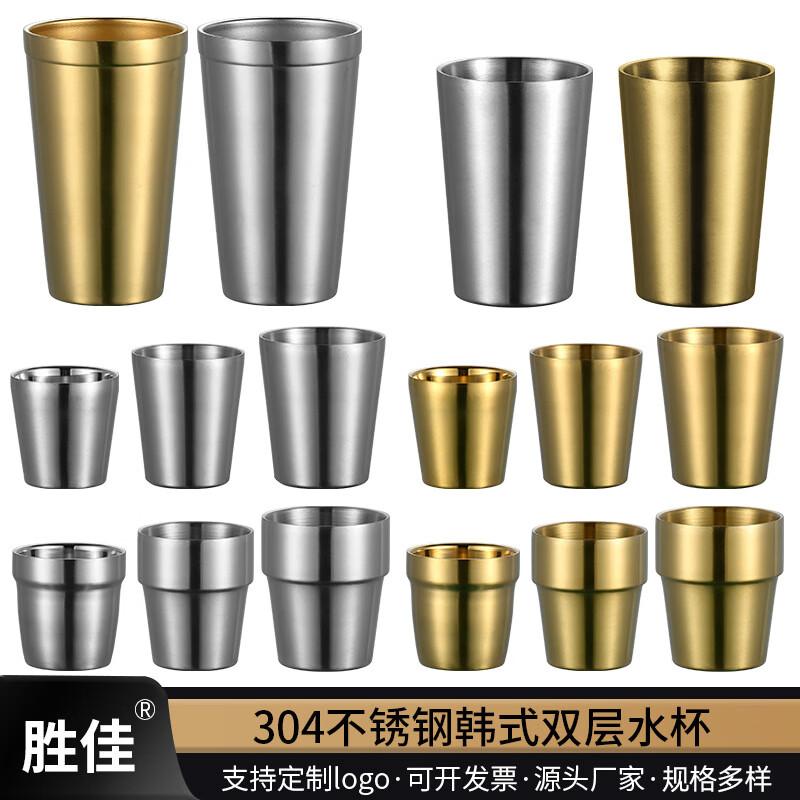 

Shengjia 304 Stainless Steel Double-Wall Anti-Scald Mugs, 5-Pack
