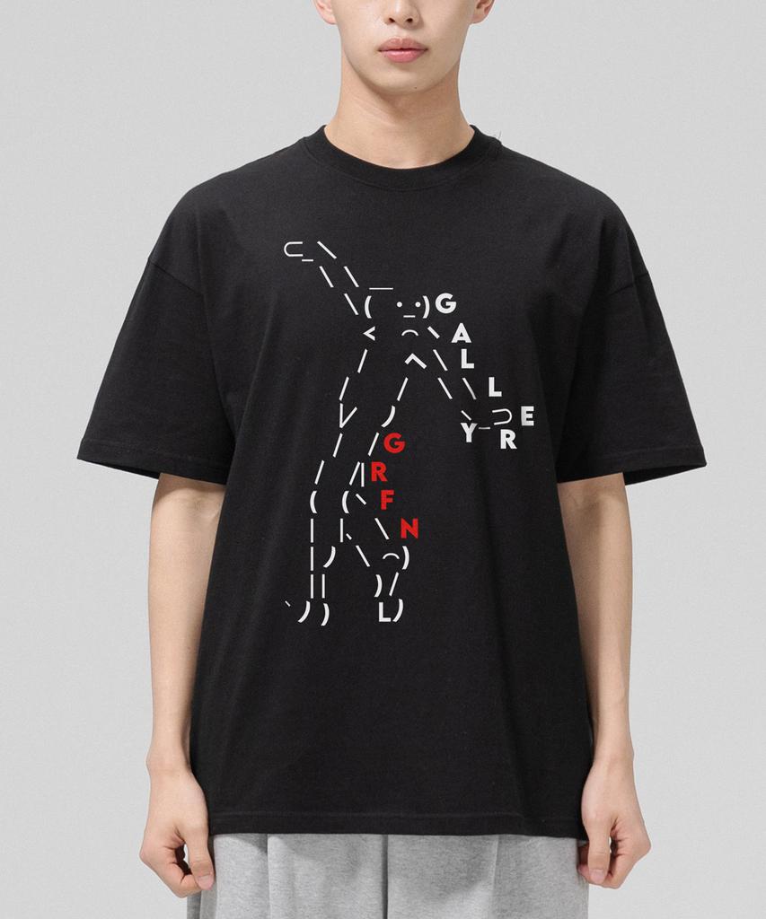 Geulaenpini Dance Emotion Oversized Short Sleeve T-Shirt - Black