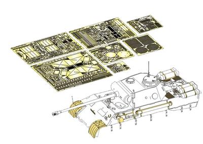 Voyager Modell 1/35 Zweiter Weltkrieg Deutscher Panther Panzer Ausf. D Flüssiggas-Kesselwagen Basis-Set (für Takom 2103) Kunststoffmodellbauteile PE351060 (Panzer)