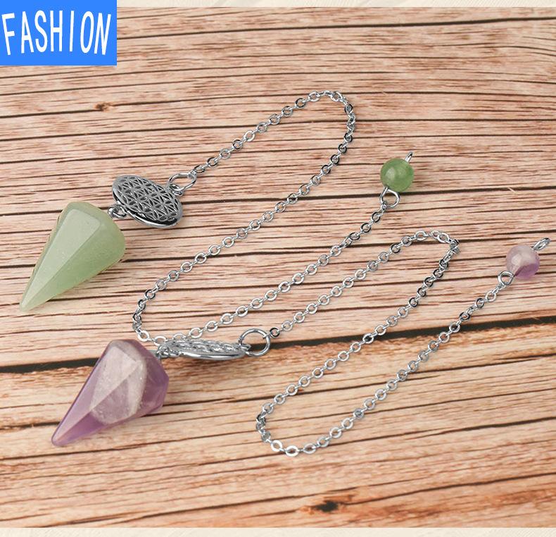 Spirit Pendulum Crystal Semi GEM PENDANT Healing Crystal Point Pendulum Witchcraft Meditation Jewelry