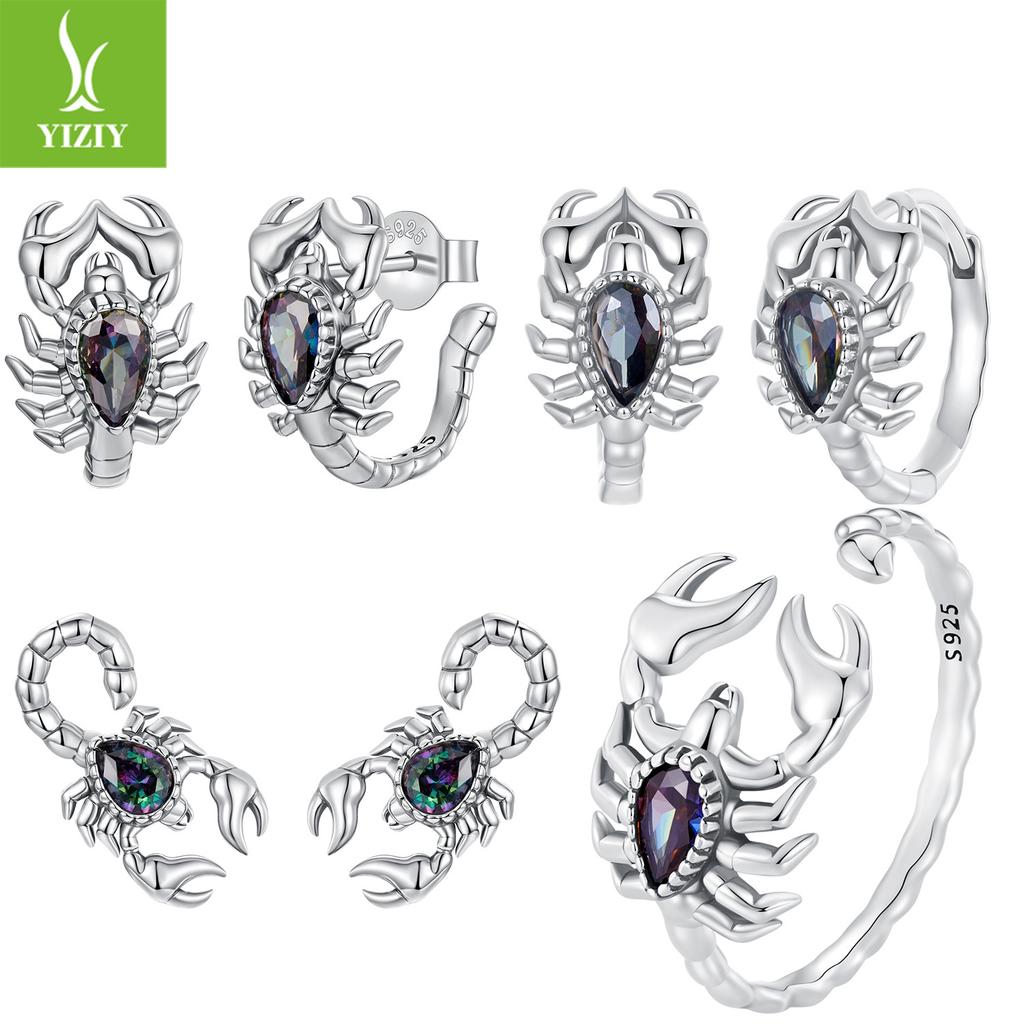 Retro Scorpion S925 Sterling Silver Stud Earrings Cross-Border Foreign Trade Explosion Men'S And Women'S Light Luxury Niche Earrings
