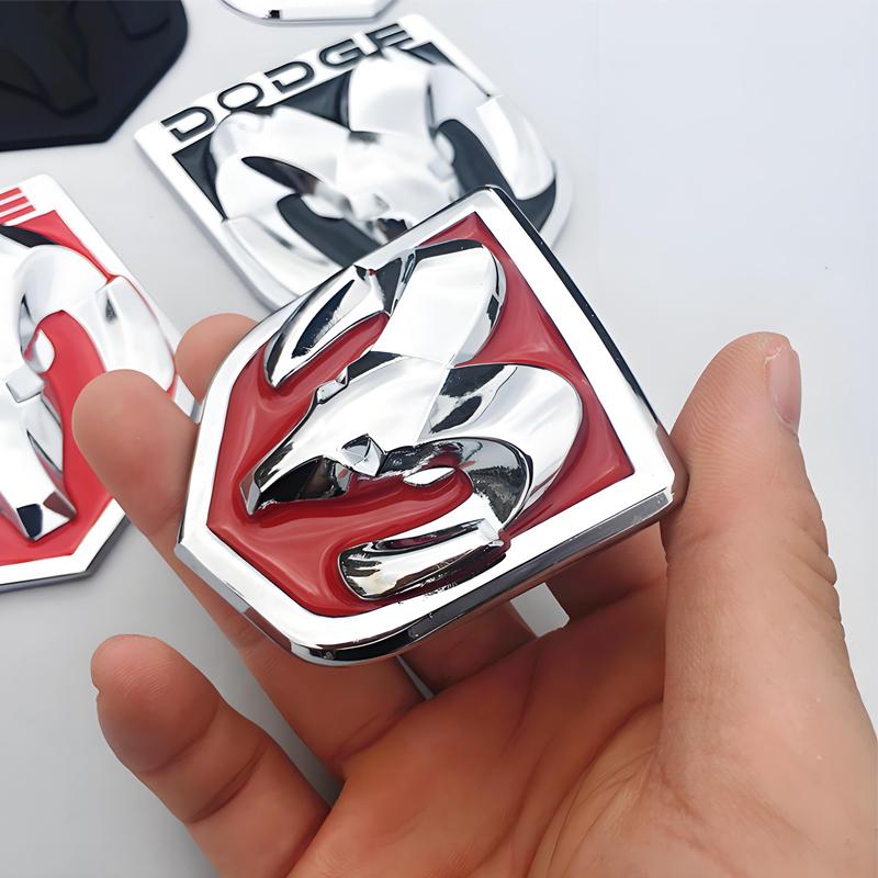 3D Metal Car Sticker Ram's Head Badge Accessories Decorative For Dodge Ram Caliber 1500 Caliber Challenger Charger T888