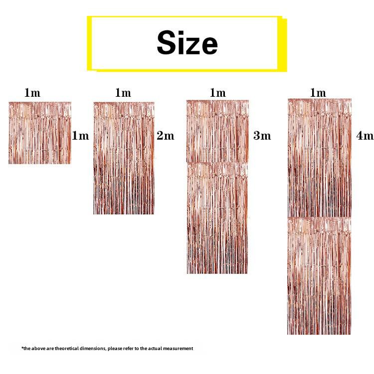 Laser Regnsilke Toppgardin, 1x2m - Bakgrundsdekoration för Födelsedagsfest