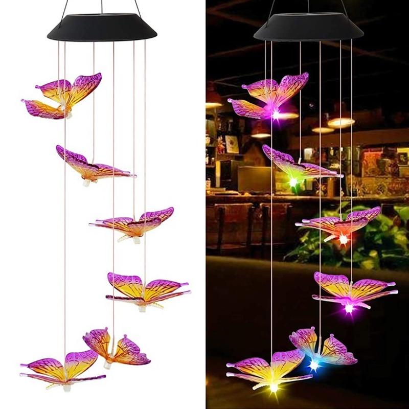 Colorful Solar-powered Wind Chime Lights For Magical Garden Atmosphere