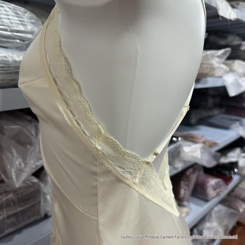 Retro Lace Satin See-Through Camisole Nightgown - Vintage Style Sexy Lingerie