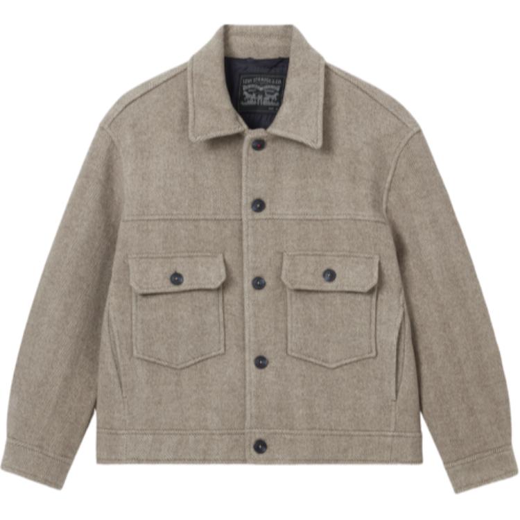 

Levis SS25 Лимитированная новогодняя коллекция Куртка с двумя карманами на пуговицах Удобная куртка Мужская куртка Светло-коричневый 0036D-0000 S