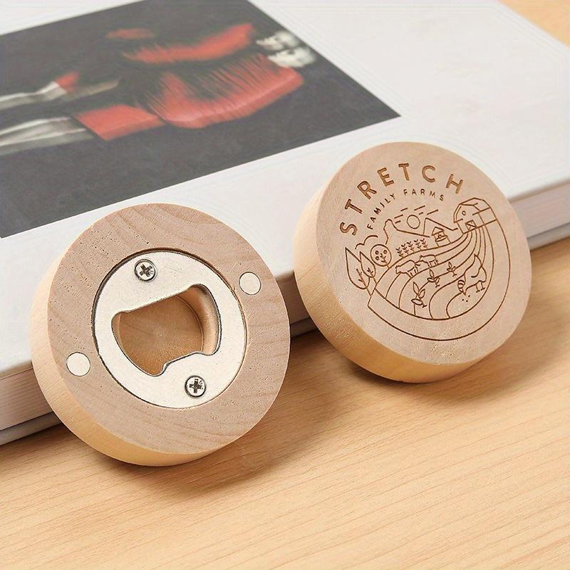 2pcs Personalized Wedding Favor Engraved Wooden Wedding Fridge Magnet Beer Bottle Opener Wedding Guest Souvenir Gift