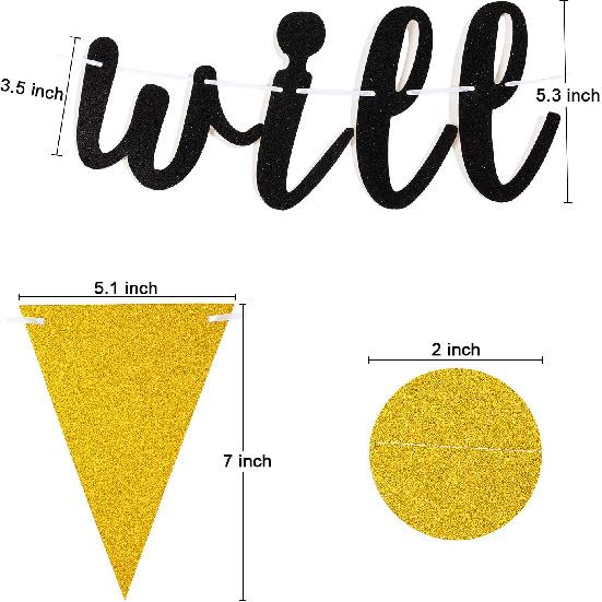 Boao 3 Pieces We Will Miss You Going Away Farewell Banner Decoration Dot Circle Garland Triangle Flag Banner for Retirement Graduation Going Away