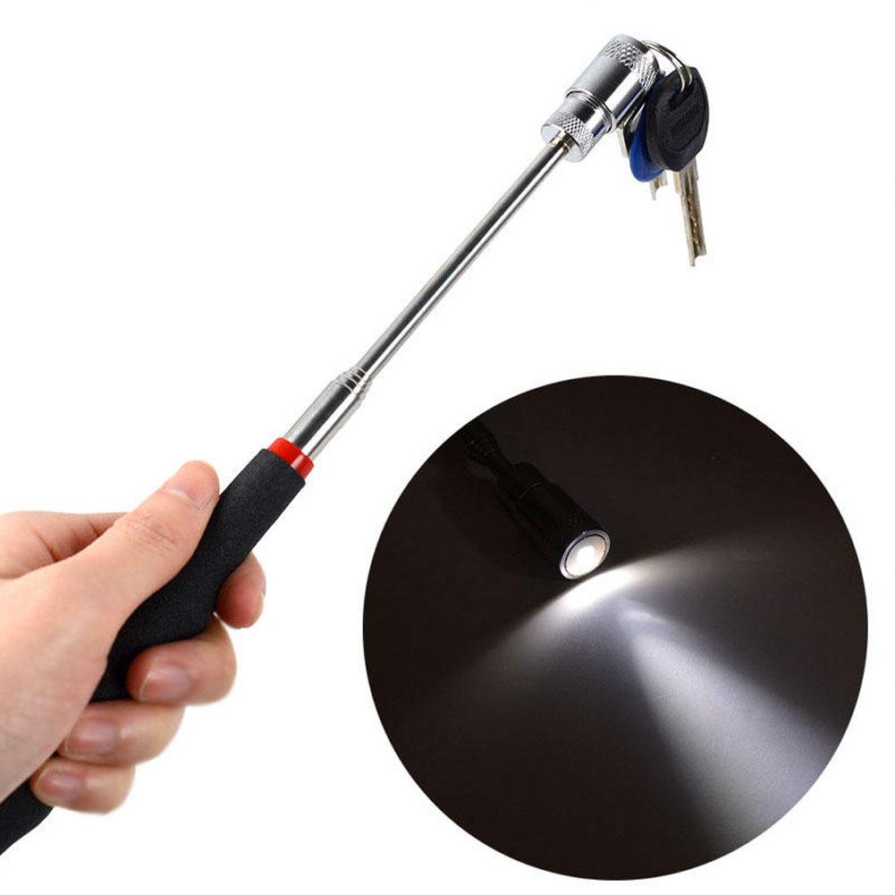 LED Telescopic Pickup Magnetic Iron Rod Strong Magnetic Metal Screw Suction Rod For Household Automotive Repair Inspection Tool