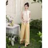 Women's High-Waist Yellow Wide-Leg Casual Pants