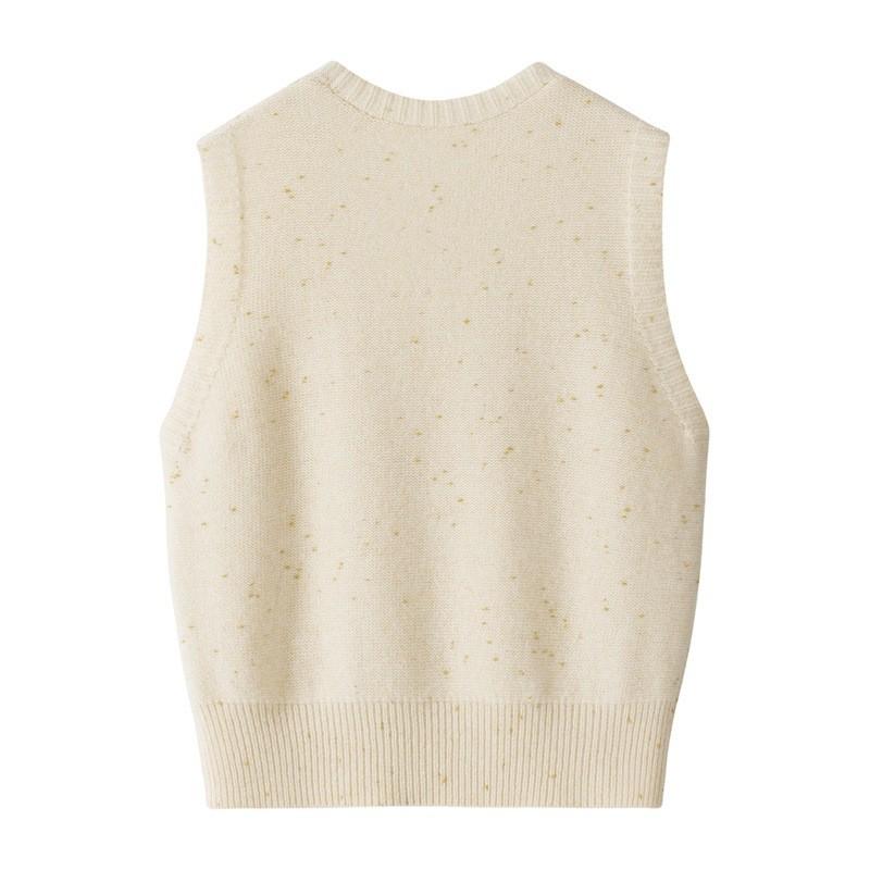 Women's Cashmere V-Neck Sleeveless Knitted Vest, Autumn/Winter Layering, Versatile, Loose, Slimming, Warm Cardigan Outerwear