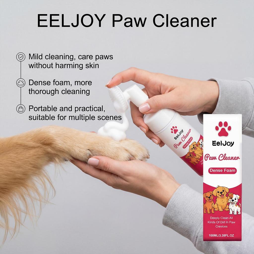 EelJoy pet paw cleaner has delicate foam, rich and fresh fragrance, easy to clean up cats and dogs every day 100ml