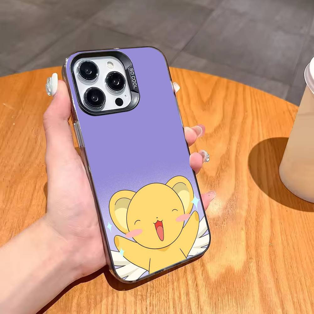 Card C-Captor Anime S-Sakura Phone Case For iPhone17,16,15,14,13,12,11,Pro,MAX Gray Matte Silicone Black Cover