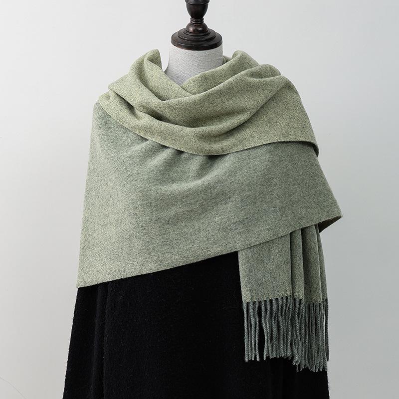 Women's Double-sided Wool Cashmere Scarf Shawl: New High-end Autumn/Winter 2026 Style