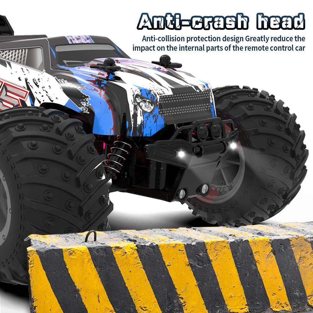 Non-Toxic Jjrc Q175 Rc Car Cool Lights 1:18 Big Wheel 2.4G 2Wd Rc Truck All Terrain Off Road 20Km/H High Speed Rc Racing Car Toy For Adult