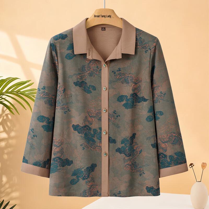 DaTang Furen Middle-Aged Women s Summer Breathable Blouse 3XL