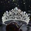 Korona ślubna z cyrkoniami Stop cynku Stop cynku Tiarki księżniczki Klasyczne akcesoria do włosów Nakrycie głowy panny młodej Ślub