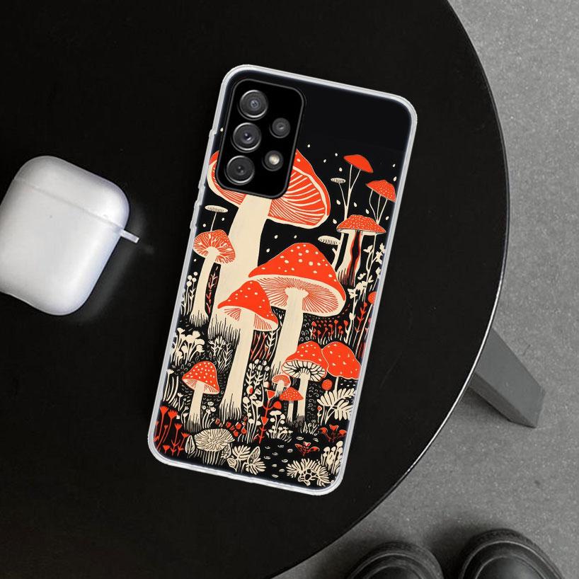 Colorful Mushroom Phone Case Cover for Samsung Galaxy A12 A22 A32 A52 A72 A02S A51 A50S A31 A20S A10S Note 20 Ultra 10 Plus Gala