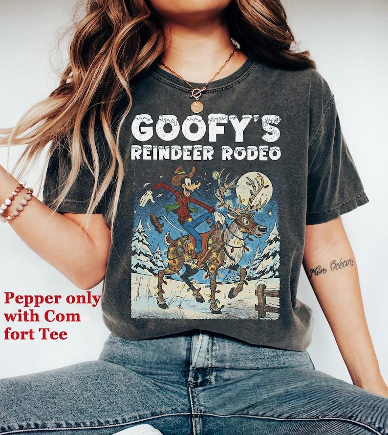 Christmas Goofys Reindeer Rodeo Funny TShirt Mickeys Very Merry Christmas Party 2025 Christmas Family matching Shirt S