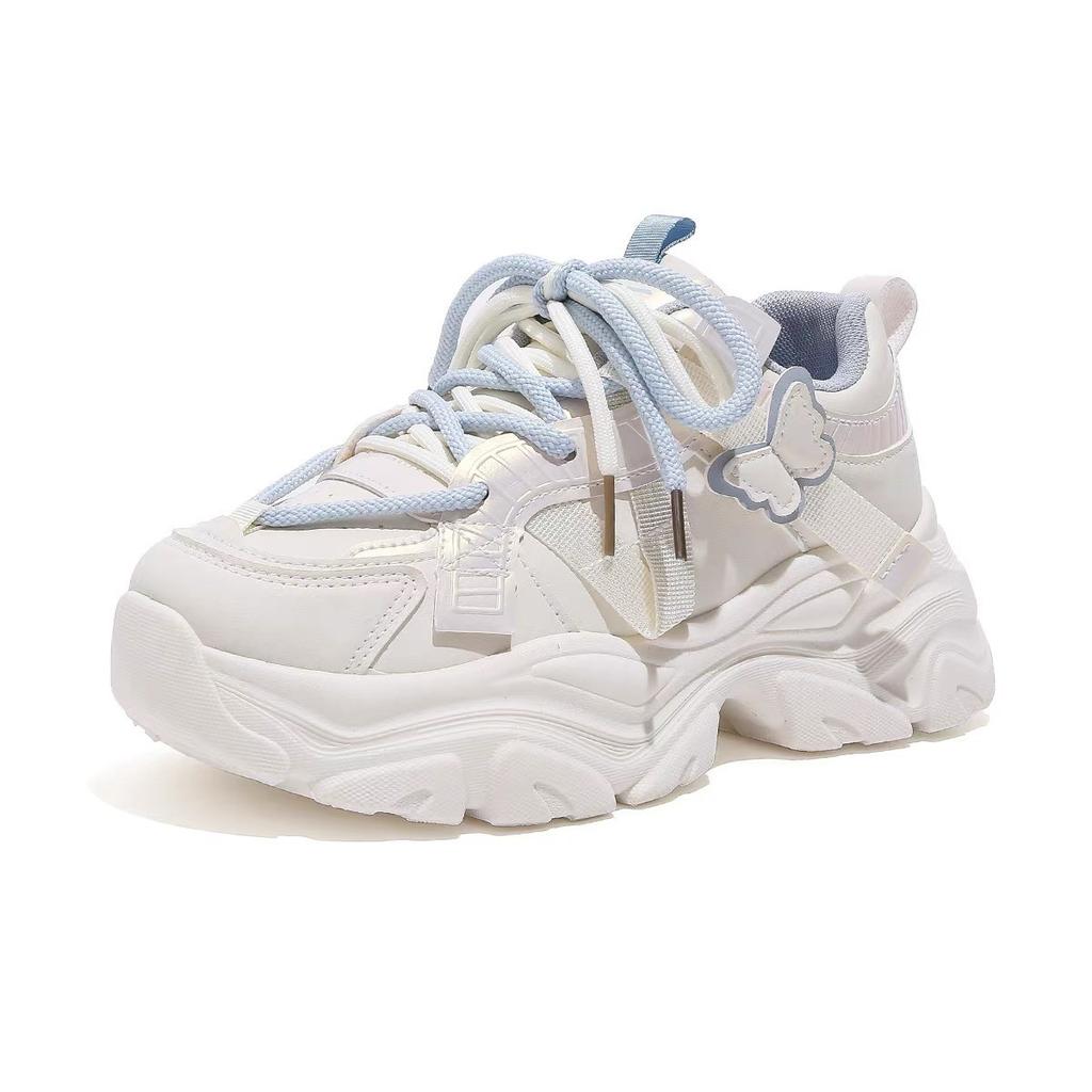 Lightweight cotton shoes butterfly design dad shoes ins new winter women's shoes platform sports cotton shoes