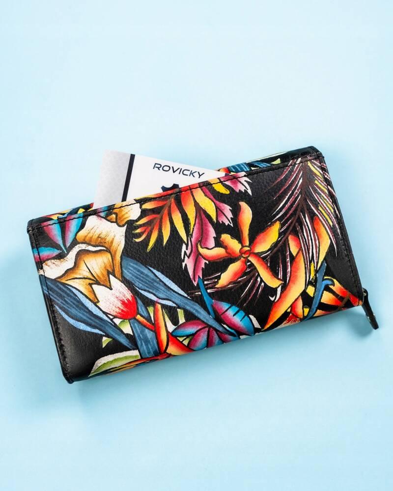 Large, Leather Women's Wallet with a Snap Closure - Rovicky