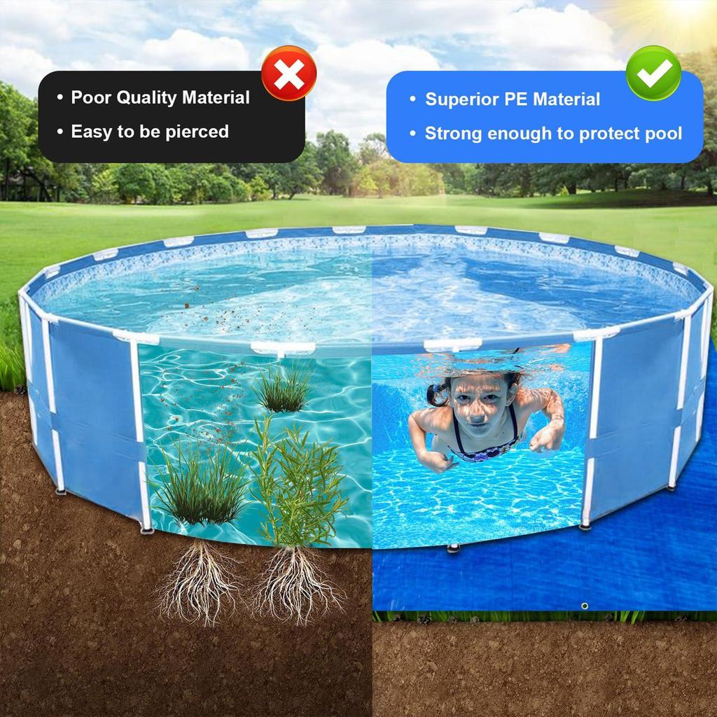 Poolunterlage Poolplane Wasserdicht Regenschutz Staubschutz Unter Pool Bodenauskleidung Unterlage Schwimmbadmatte Schwerlast Doppelseitige Linie