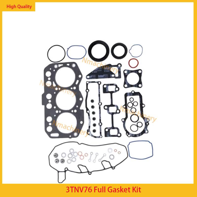 3TNV76 Full Gasket Kit Set For Yanmar Engine With Cylinder Head Gasket Overhaul Rebuild Kit Piston Ring