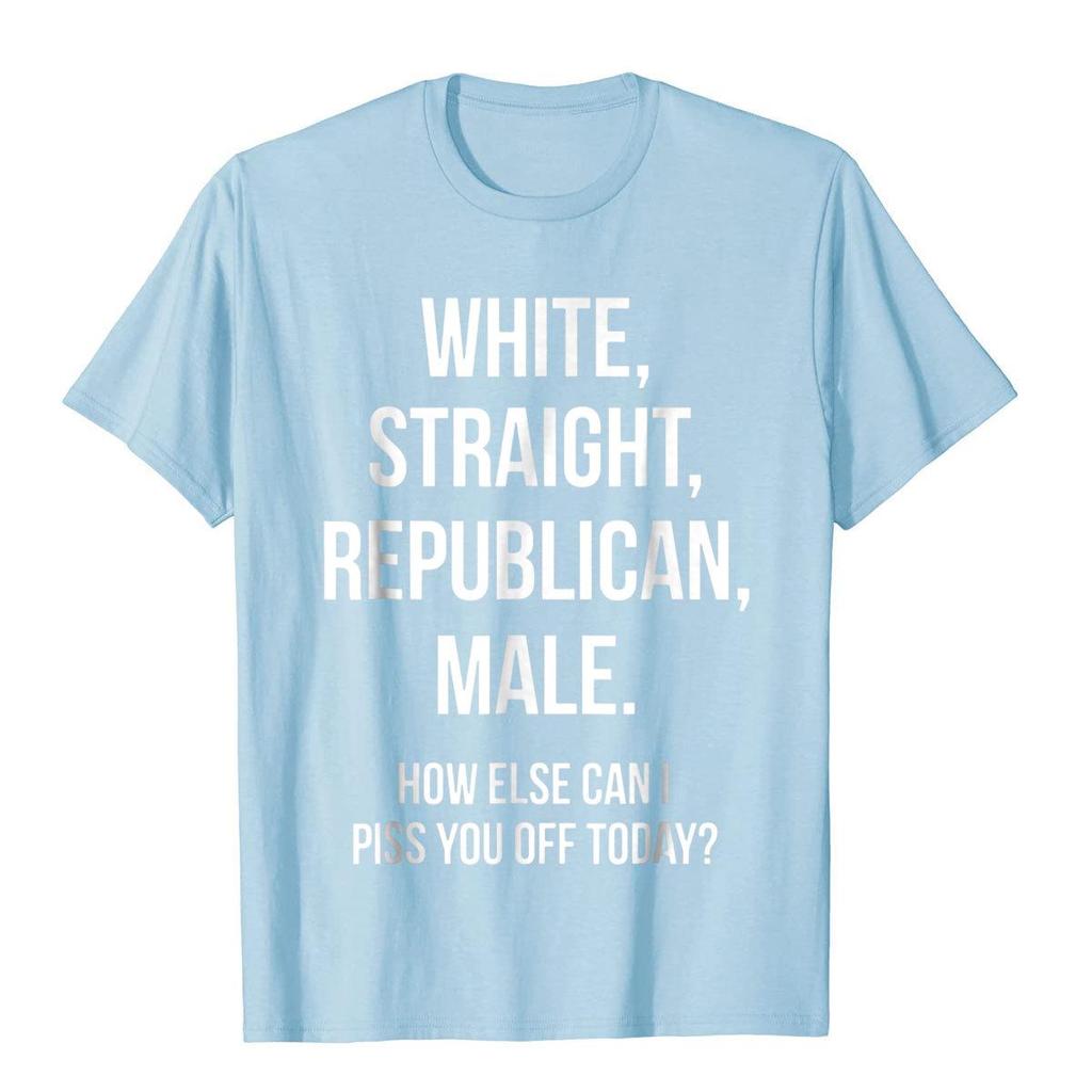 White Straight Republican Male Funny Republican T-Shirt Printed On Cotton Mens Tops & Tees Cartoon Brand T Shirt