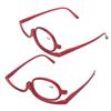 Magnifying Makeup Glasses Single Lens Rotatable Fashionable Eye Make Up Glasses for Women Red