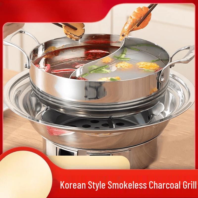 Oeny Large Korean Charcoal BBQ Grill Set