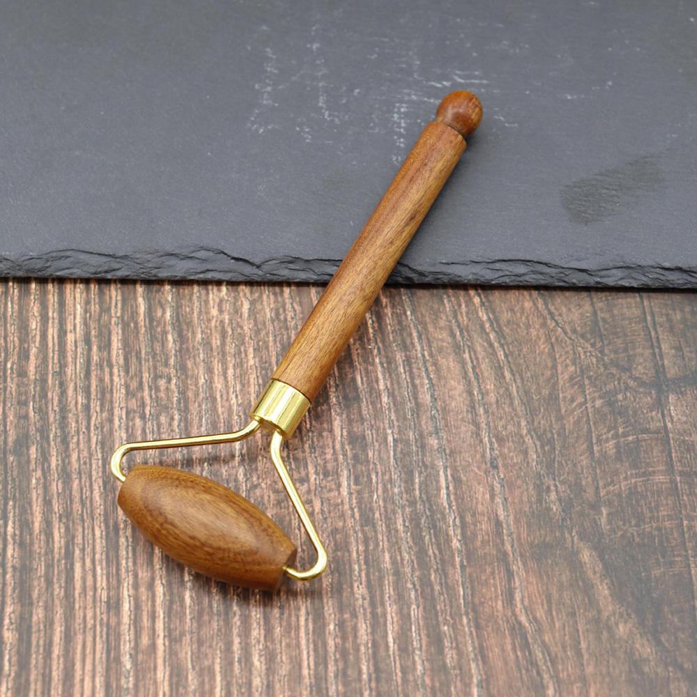 Handcrafted Wooden Massage Roller Face Care Tools Facial Massage Tool with Violetwood Handle Artisanal Massage Accessories