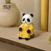 Minimalist Home Soft Furnishings Panda Playing Go Chess Figurine, Resin Zen Robe Tabletop Meditation Courtyard Landscaping Ornament, Cute Statue