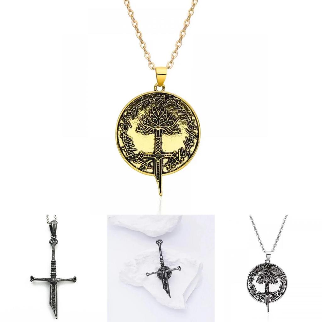 Unique Geometric Metal Necklace Inspired By With Elegant Short Sword Design