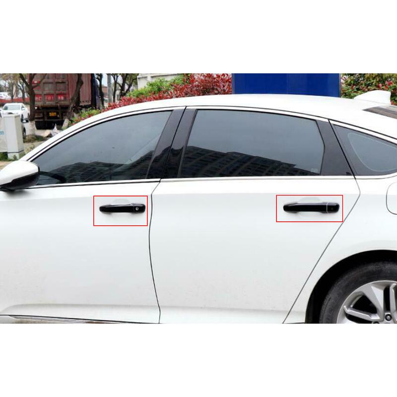 1 Set ABS Car Exterior Outside Side Door Handle Covers Trims Fit For Honda Accord 2018    Black