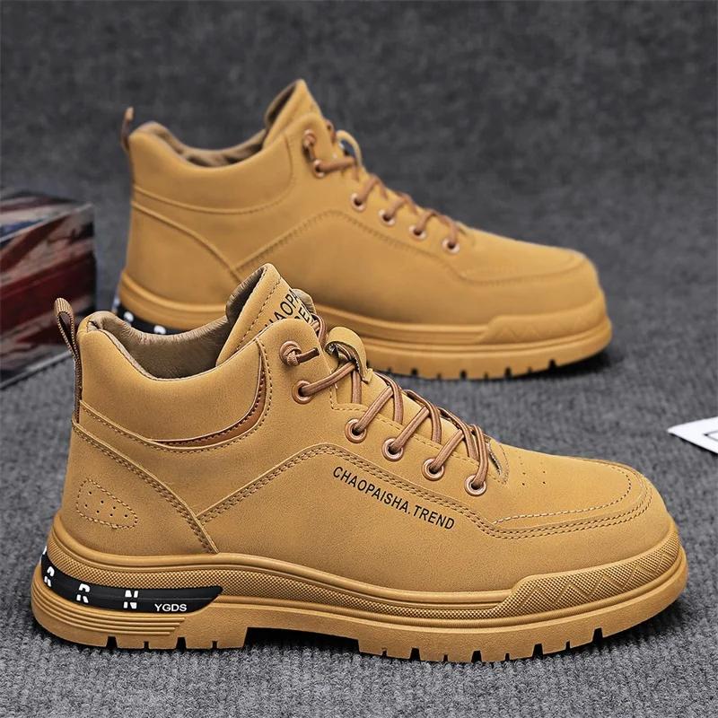 

Outdoor Boots Men s Sneakers Shoes for Men Casual Sneaker Ankle Boots Sports and Leisure Soft and Comfortable Wear-resistant 44 жёлтый