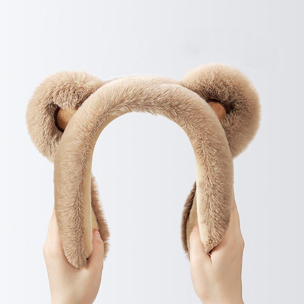 Fashion Plush Winter Bear Earmuffs Anti-Freeze Cartoon Ear Protection Cover Keep Warm Thickening Ear Warmer for Women Girls