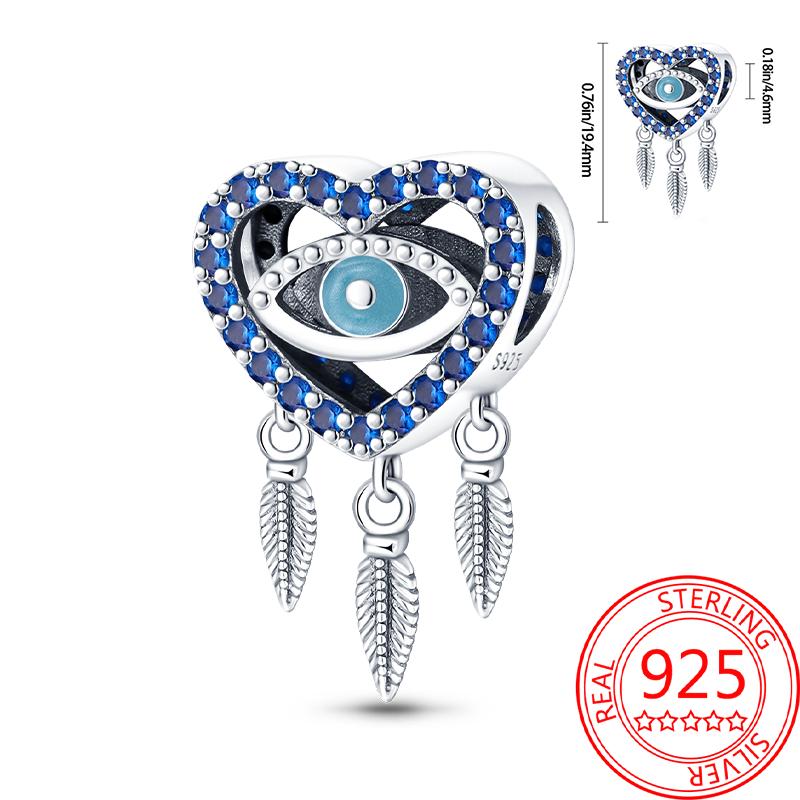 Mysterious Copper Love Evil Eyes Celtic Knot Palm Pendant Beads Safety Clip Fit Brand Bracelet Premium Gift Diy