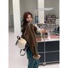 Vintage Brown Suede Moto Jacket Women Short Style Trendy Coat