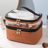 Manledao Double-Layer Transparent Travel Cosmetic Bag