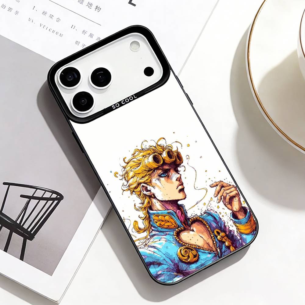 

Чехол для телефона J-JoJo s Bizarre Adventure Для iPhone17,16,15,14,13,12,Pro Max Черный Цвет Серебряное Покрытие Внутренняя Крышка iPhone17