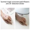 Good-PET Uv Stickers For Sunscreen, 15Mm Flower Shaped Sunblock Patches Stickers For UV Protection Purple (120Pcs)