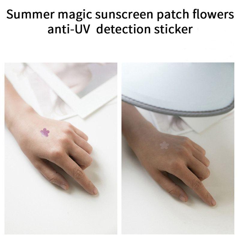 Good-PET Uv Stickers For Sunscreen, 15Mm Flower Shaped Sunblock Patches Stickers For UV Protection Purple (120Pcs)