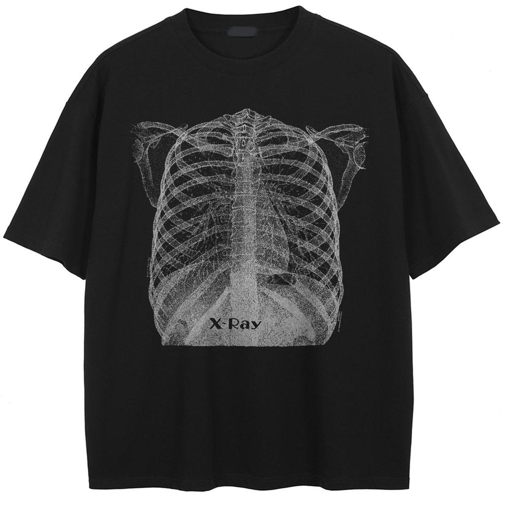 Halloween Skelton Graphic T-Shirt Cotton Tshirt Unisex Tops Tees Summer Short Sleeves T Shirt