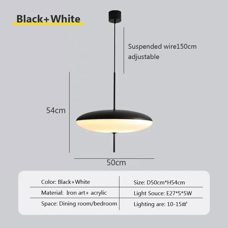 Nordic LED Pendant Light Black White Hanging Lamp For Dining Table Study Living Room Bedroom Coffee Bar Platform Decor Lighting